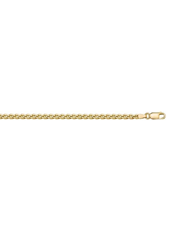 14k Yellow Gold Solid L.F Link 2.6 mm Italian Bracelet