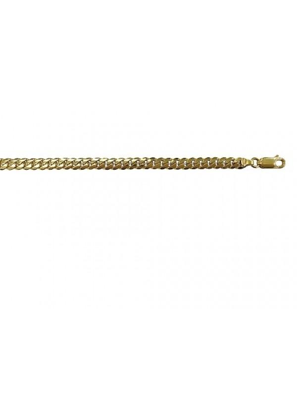 10, 14 Karat Yellow Gold Domed Link 4.2 mm Italian Bracelet