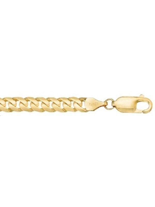 10k, 14k Yellow Gold Solid Domed Link Curb 5.1 mm Italian Bracelet