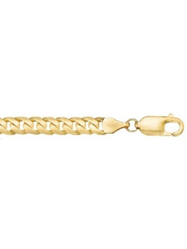 10k, 14k Yellow Gold Solid Domed Link Curb 5.1 mm Italian Chain