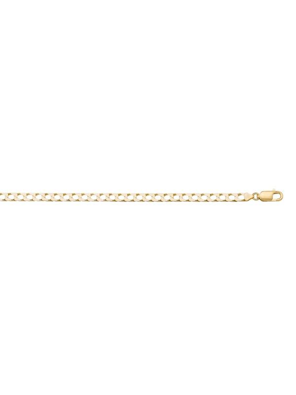 10k, 14k Yellow Gold Squared Link Curb 2.4 mm Italian Chain