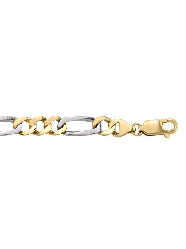 10, 14 Karat Fancy White Gold Open Link 6.8 mm Bracelet