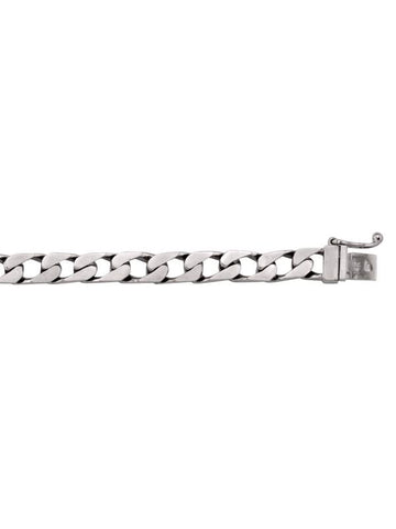 10, 14 Karat Fancy White Gold Open Link Rounded Curb 6.0 mm Bracelet