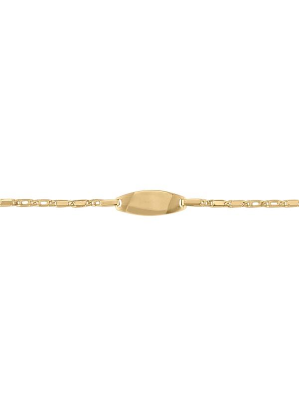 10, 14 Karat Yellow Gold 2.1 mm Italian Baby Id Bracelet