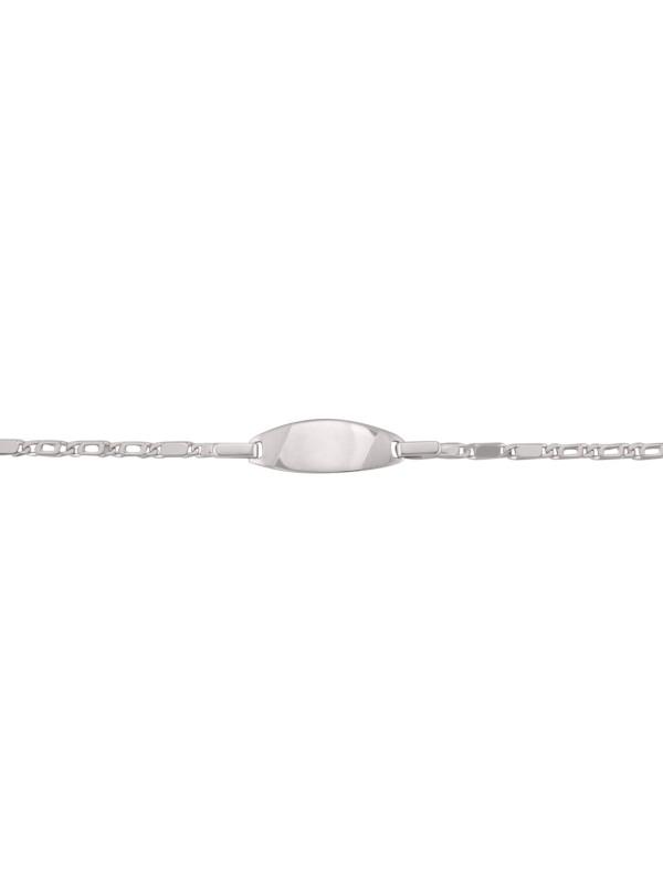 10, 14 Karat White Gold 2.1 mm Italian Baby Id Bracelet