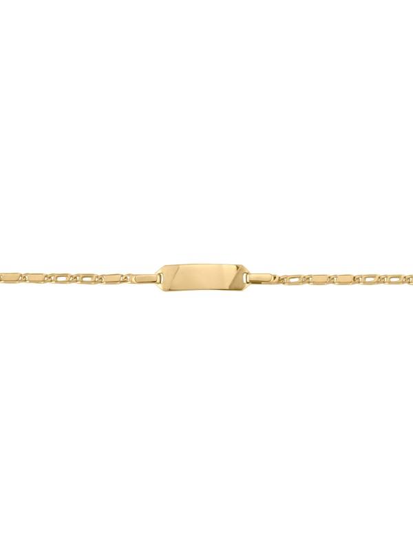 10, 14 Karat Yellow Gold 2.0 mm Italian Baby Id Bracelet