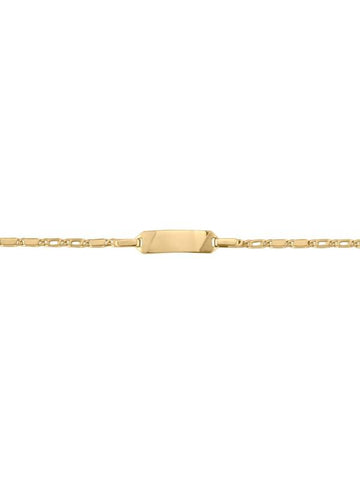 10, 14 Karat Yellow Gold 2.0 mm Italian Baby Id Bracelet