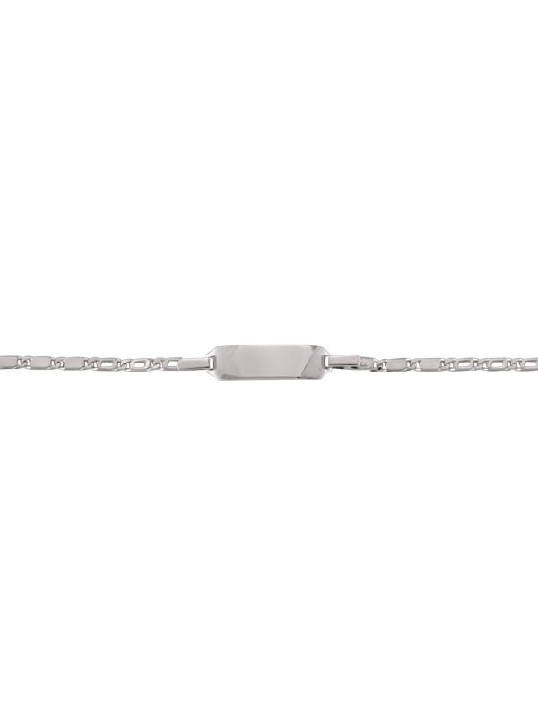 10, 14 Karat White Gold 2.0 mm Italian Baby Id Bracelet
