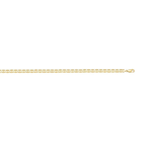 10k, 14k Yellow Gold Flat Anchor 2.2 mm Italian Anklet