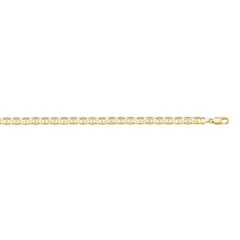 10k, 14k Yellow Gold Flat Anchor 3.0 mm Italian Anklet