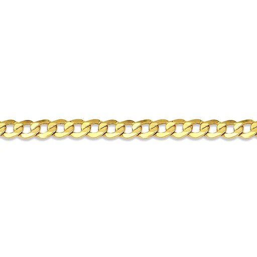 10k, 14k Yellow Gold Solid Open Link Curb 3.0 mm Italian Anklet