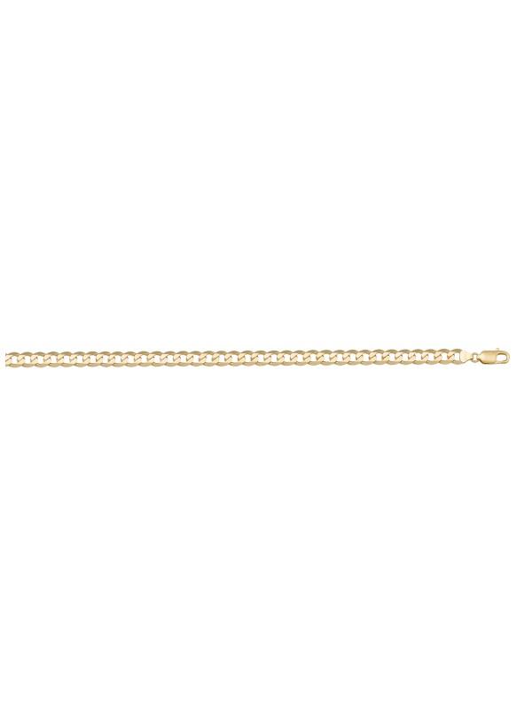 10k, 14k Yellow Gold Solid Open Link Curb 3.0 mm Italian Anklet