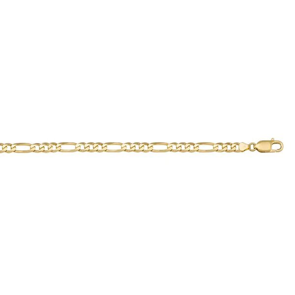 10k, 14k Yellow Gold Figaro Link 2.4 mm Italian Anklet