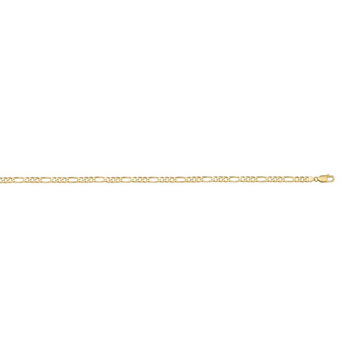 10k, 14k Yellow Gold Figaro Link 2.4 mm Italian Anklet