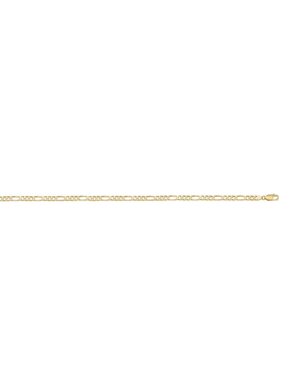 10k, 14k Yellow Gold Figaro Link 2.4 mm Italian Chain