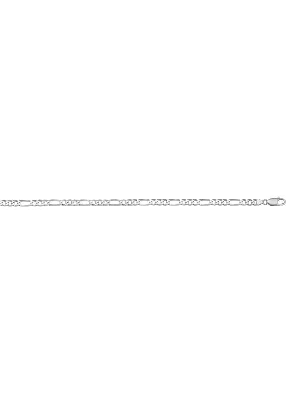 10k, 14k White Gold Figaro Link 3.1 mm Italian Chain