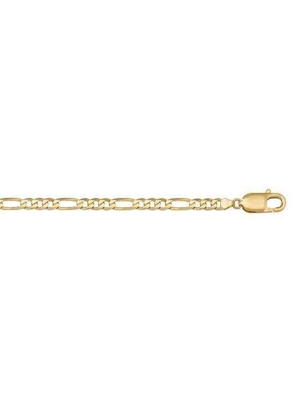 10k, 14k Yellow Gold Figaro Link 5.7 mm Italian Bracelet