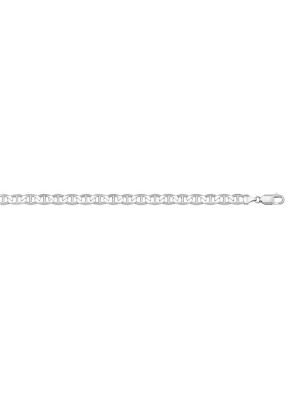 10, 14 Karat White Gold Flat Anchor 3.5 mm Italian Bracelet