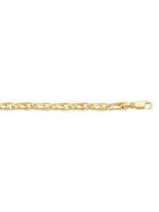 10k, 14k Yellow Gold Tiger Eye 3.5 mm Italian Bracelet
