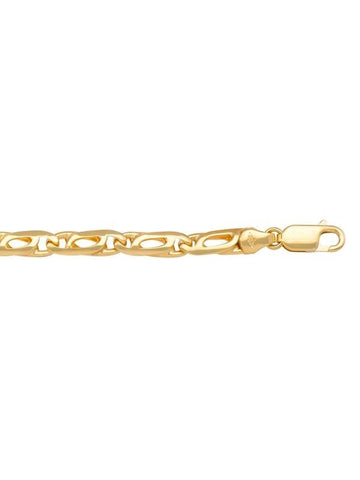10k, 14k Yellow Gold Tiger Eye 5.5 mm Italian Bracelet