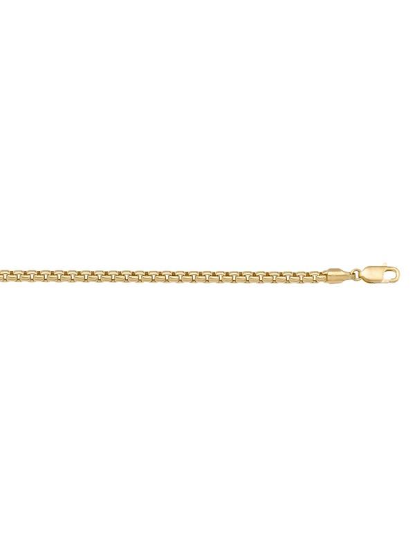 10k, 14k Yellow Gold Hollow Box 2.5 mm Italian Chain