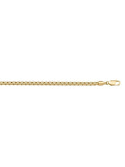 10k, 14k Yellow Gold Hollow Box 2.5 mm Italian Bracelet