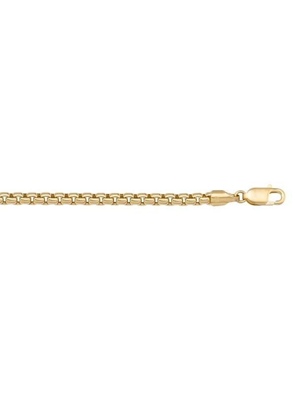 10k, 14k Yellow Gold Hollow Box 3.6 mm Italian Chain