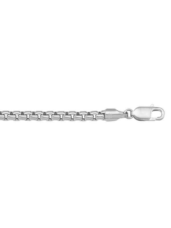 14k White Gold Hollow Box 3.6 mm Italian Chain