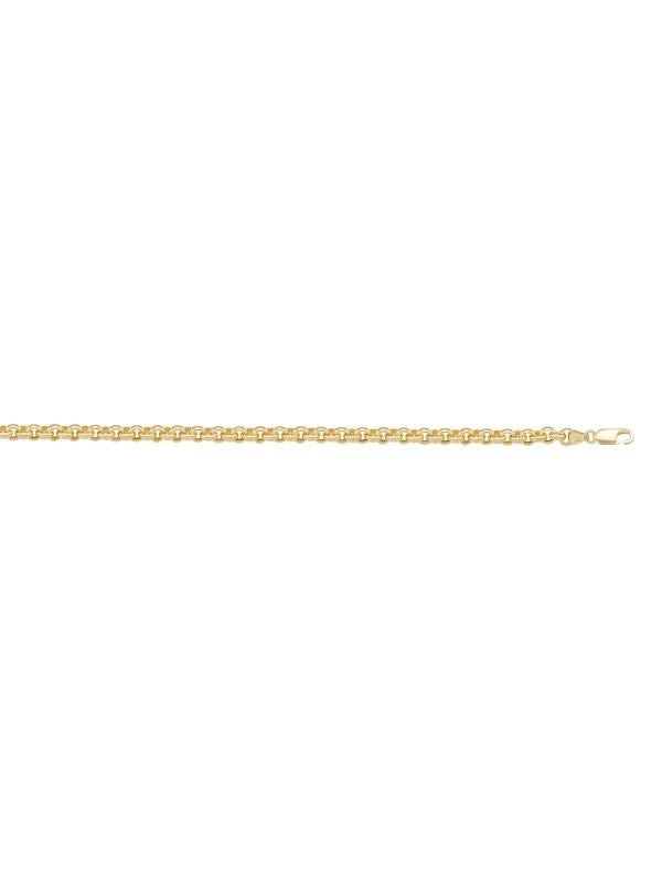 10k, 14k Yellow Gold Hollow Rolo 2.9 mm Italian Bracelet