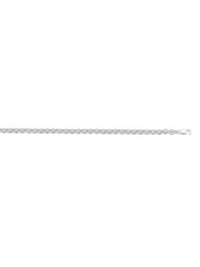 10, 14 Karat White Gold Hollow Rolo 2.9 mm Italian Bracelet