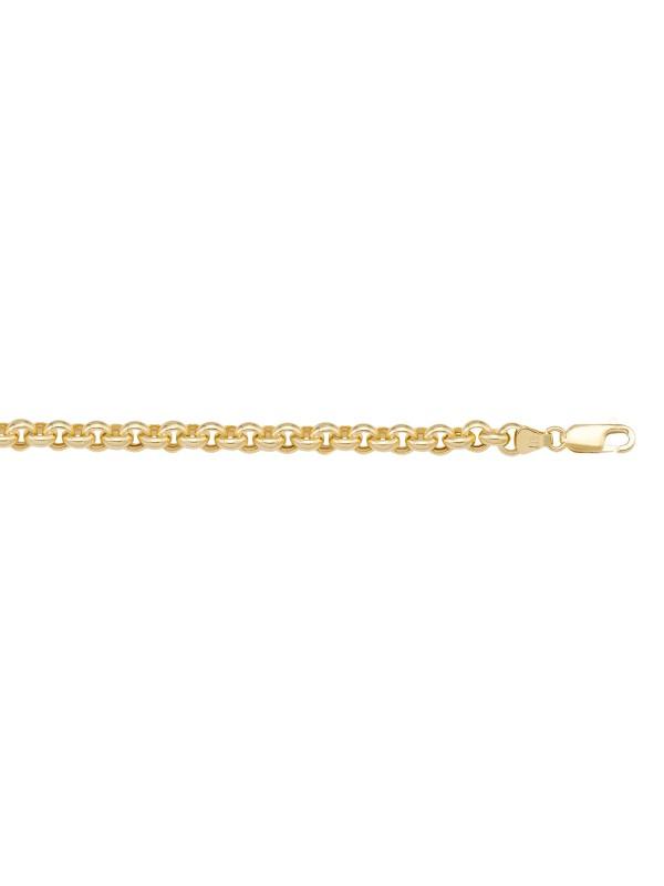 10k, 14k Yellow Gold Hollow Rolo 5.3 mm Italian Chain