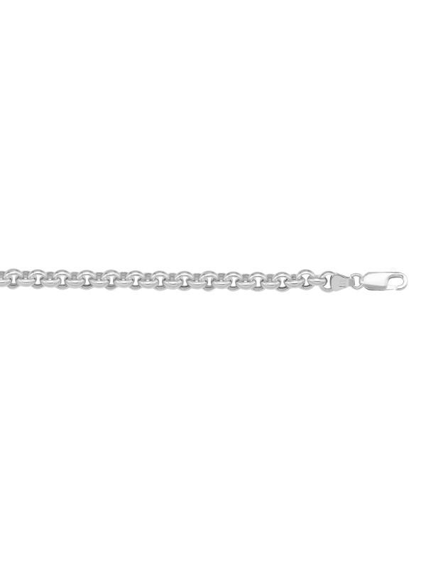 10k, 14k White Gold Hollow Rolo 5.3 mm Italian Chain