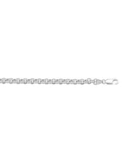 10, 14 Karat White Gold Hollow Rolo 5.3 mm Italian Bracelet