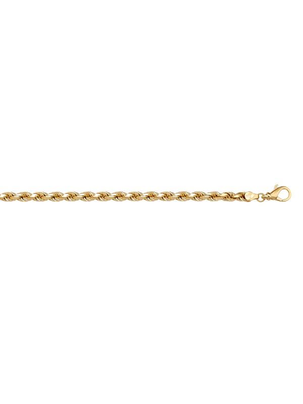10k, 14k Yellow Gold Solid Diamond Cut Rope 2.3 mm Italian Chain