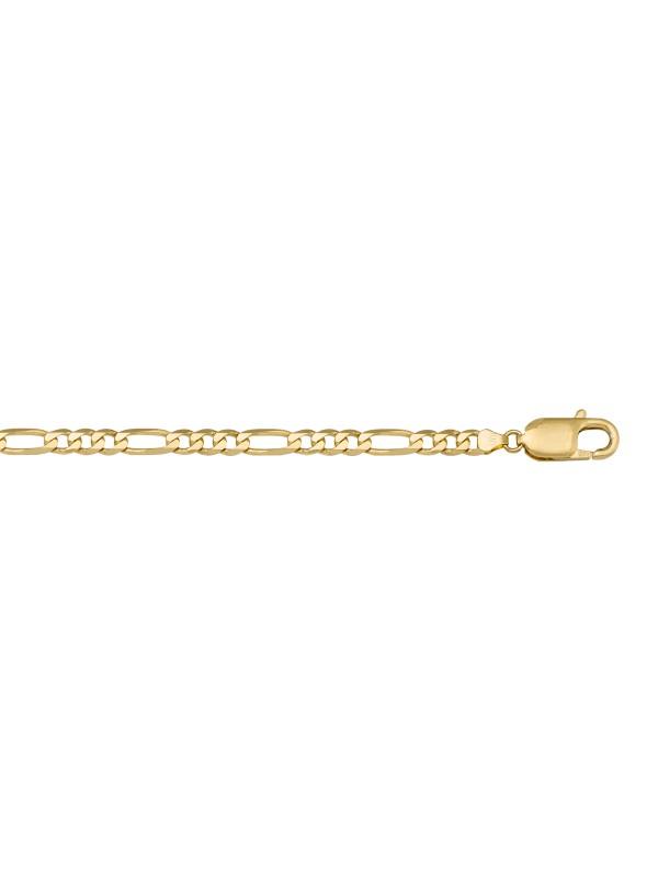10k, 14k Yellow Gold Hollow Figaro 5.4 mm Italian Chain