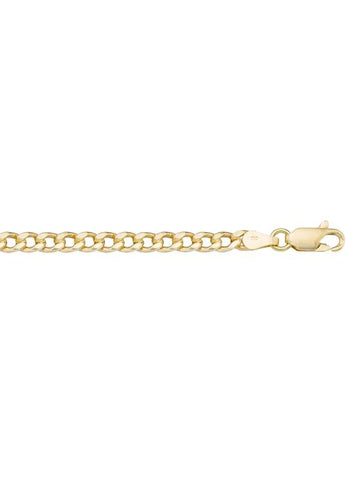 10k, 14k Yellow Gold Hollow Curb 3.0 mm Italian Chain