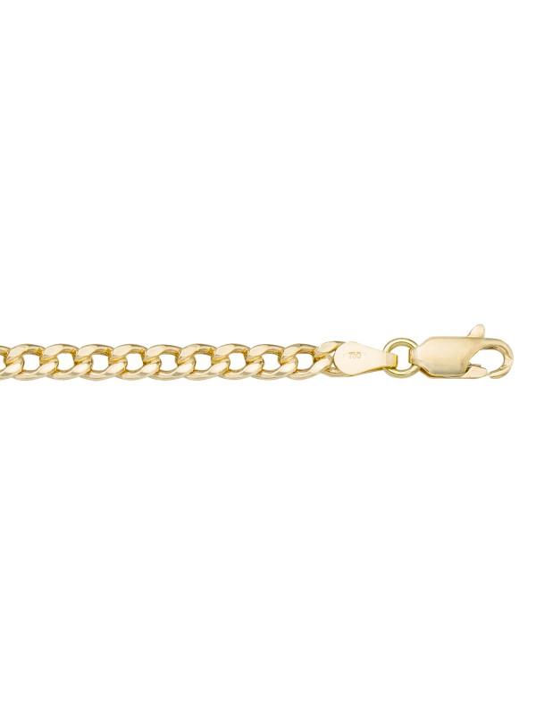 10k, 14k Yellow Gold Hollow Curb 3.5 mm Italian Chain