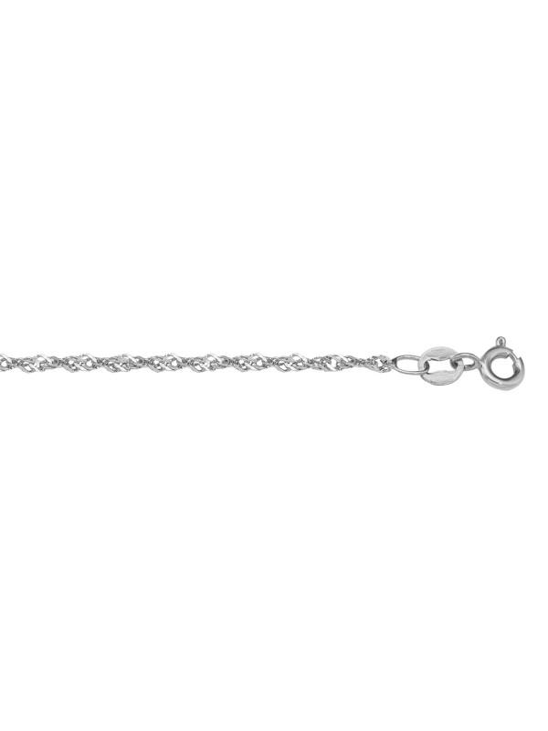 10k, 14k White Gold 1.4 mm Singapore Italian Chain