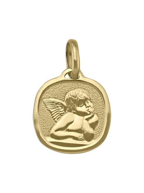 10, 14 Karat Yellow Gold Solid Angel Medallion