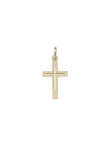 14 Karat Yellow Gold Religious Italian Cross in Cross Pendant