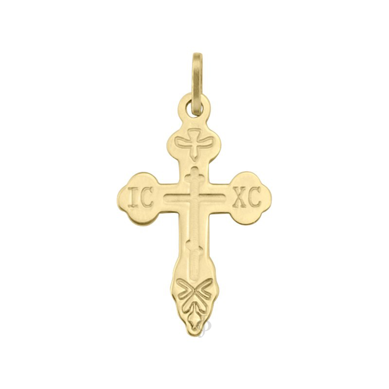 10, 14 Karat Yellow Gold Religious Classic Italian Catholic Cross