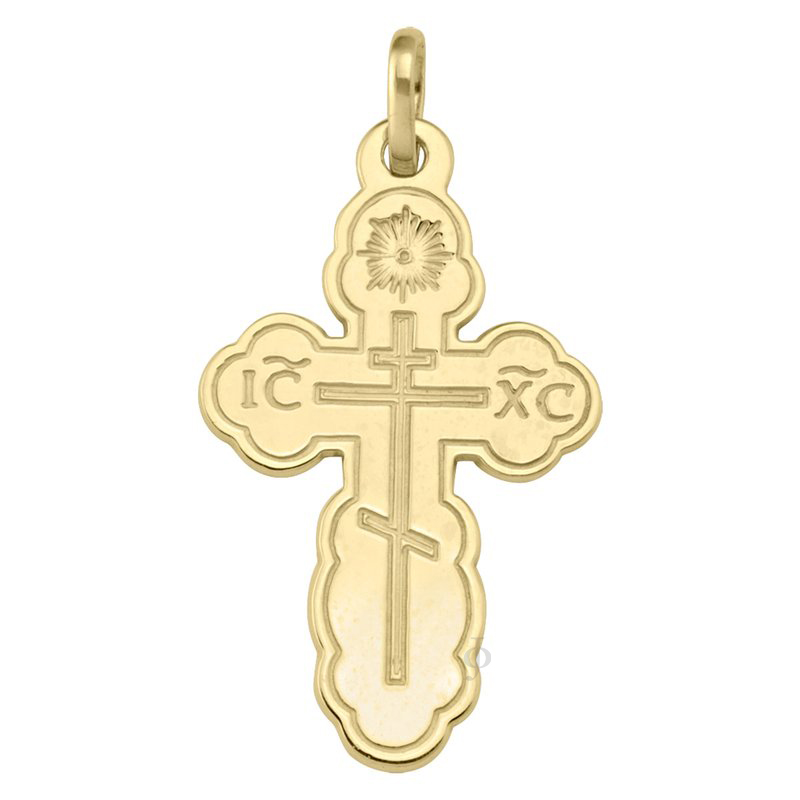 10, 14 Karat Yellow Gold Religious Classic Italian Catholic Cross
