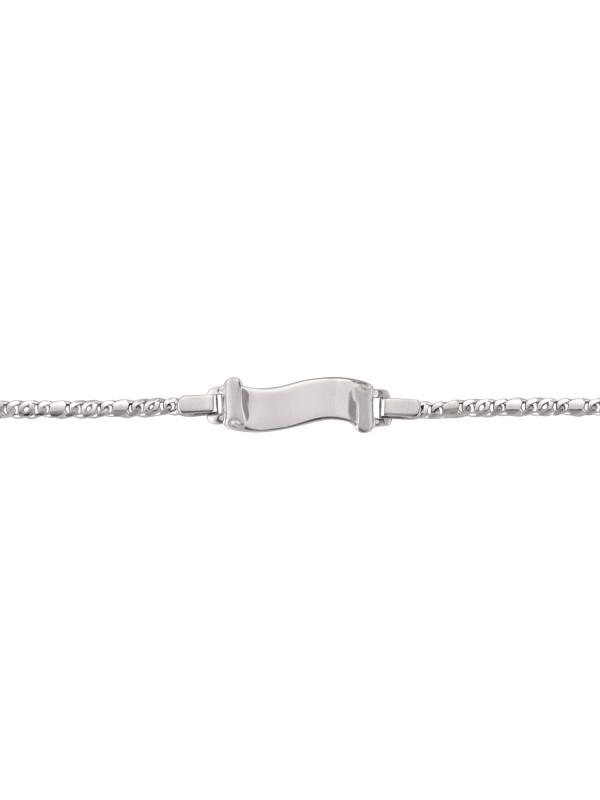 10, 14 Karat White Gold 2.3 mm Italian Baby Id Bracelet