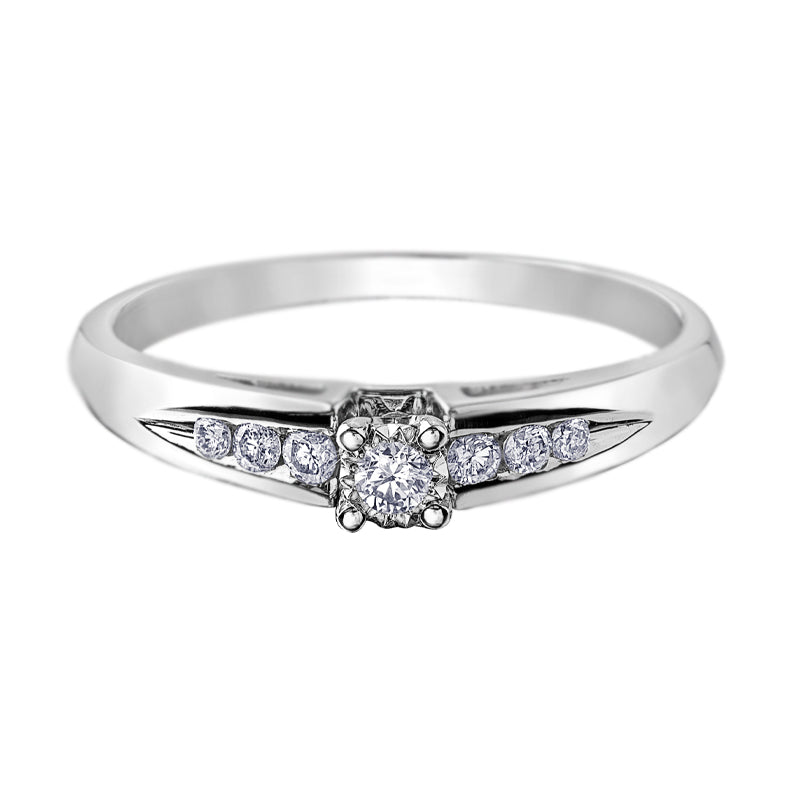 10K White Gold 0.14TDW Diamond Promise Ring