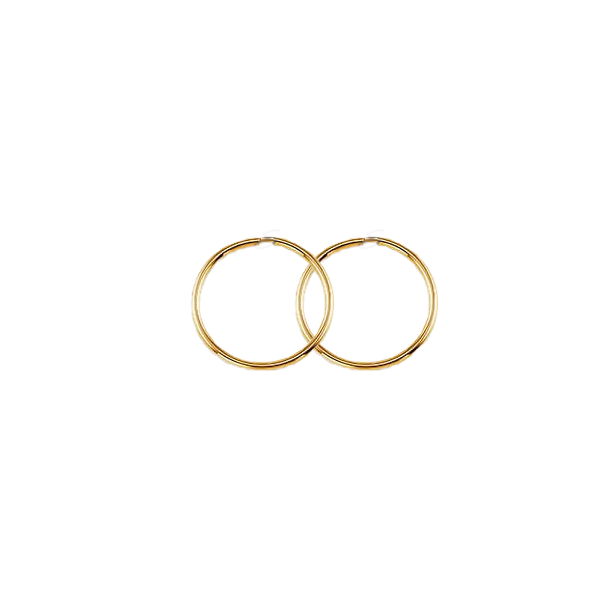 10K Yellow Gold 17mm Sleeper Earrings