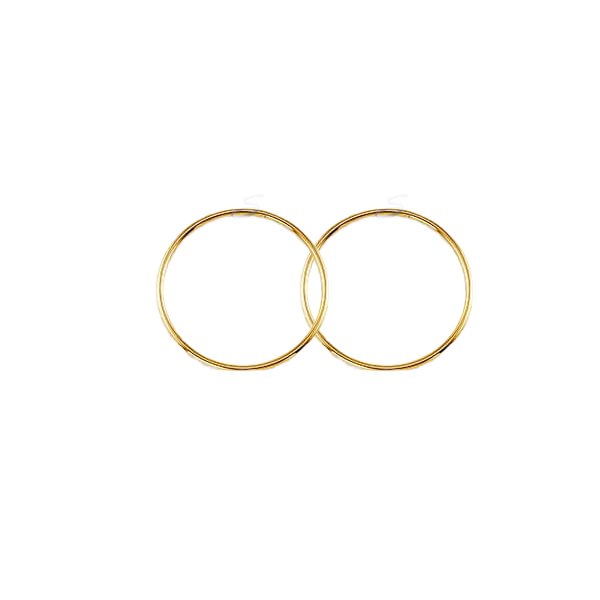 10K Yellow Gold 22mm Sleeper Earrings