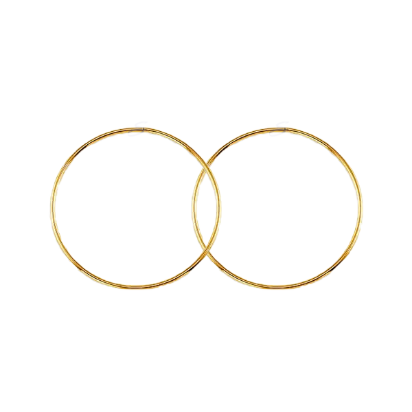 10K Yellow Gold 32mm Sleeper Earrings