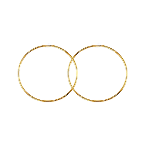 10K Yellow Gold 32mm Sleeper Earrings