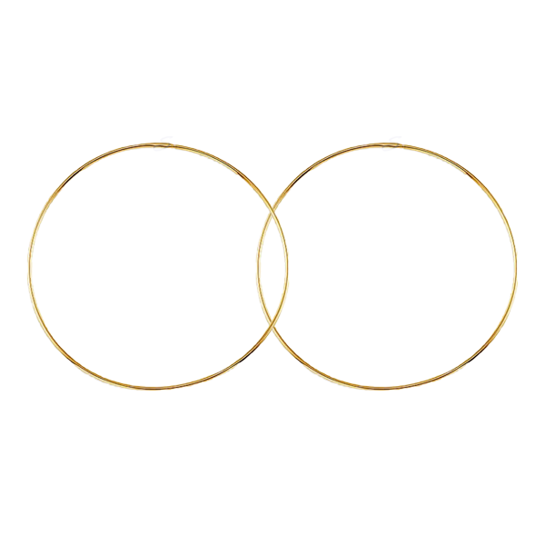10K Yellow Gold 52mm Sleeper Earrings