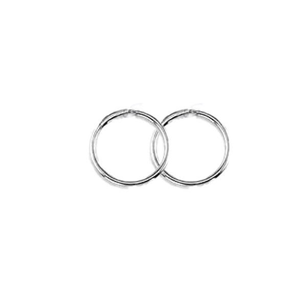 10K White Gold 12mm Sleeper Earrings